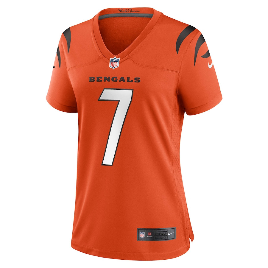 Boomer Esiason 7 Cincinnati Bengals Women Retired Game Jersey - Orange JS3000 nicesnker - Image 2