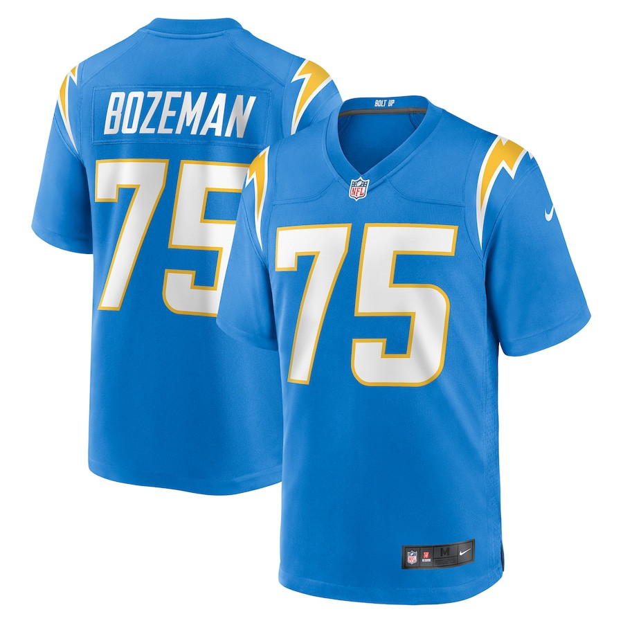 Bradley Bozeman 75 Los Angeles Chargers Team Game Men Jersey - Powder Blue JS3926 nicesnker