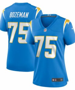 Bradley Bozeman 75 Los Angeles Chargers Women's Game Jersey - Powder Blue JS4197 nicesnker