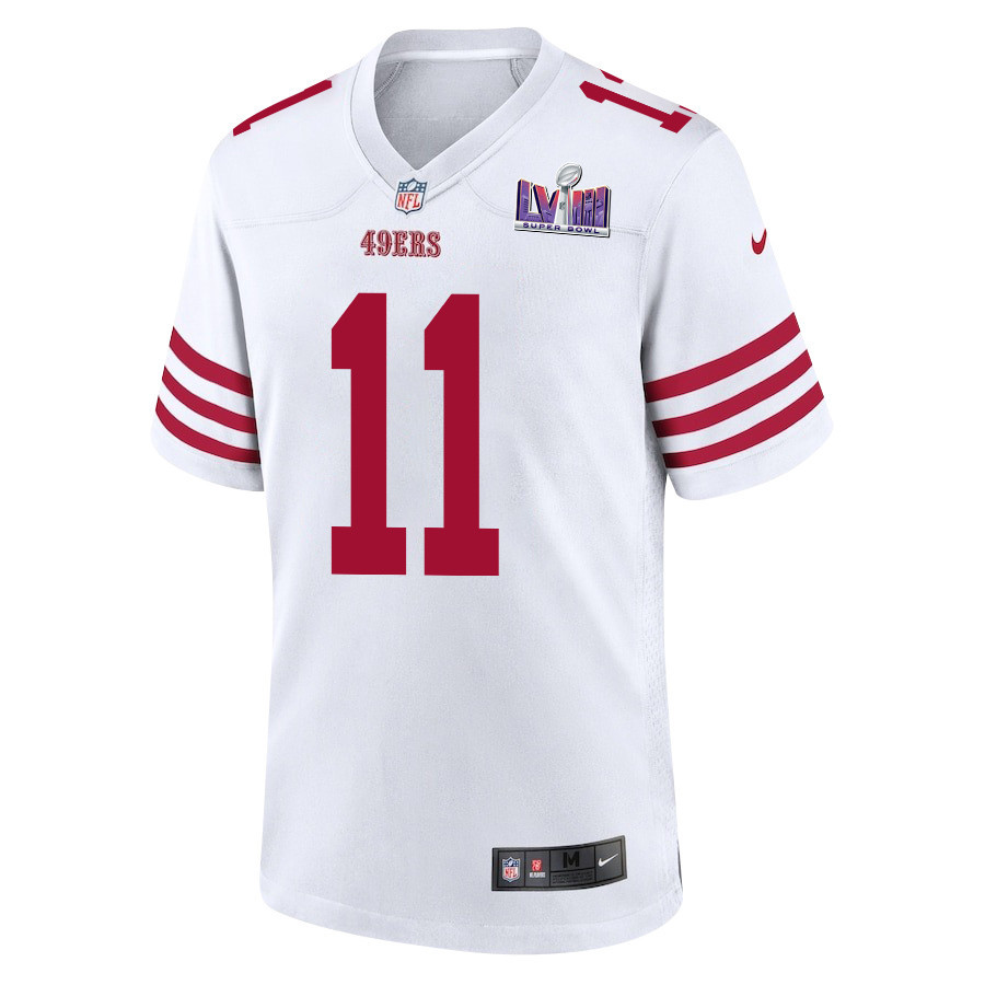 Brandon Aiyuk 11 San Francisco 49ers Super Bowl LVIII Patch Game Men Jersey - White JS3435 nicesnker - Image 2
