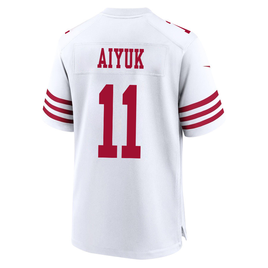 Brandon Aiyuk 11 San Francisco 49ers Super Bowl LVIII Patch Game Men Jersey - White JS3435 nicesnker - Image 3