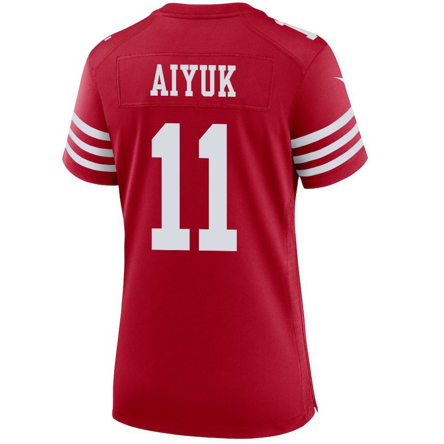 Brandon Aiyuk 11 San Francisco 49ers Super Bowl LVIII Patch Game Women Jersey - Scarlet JS4265 nicesnker - Image 3