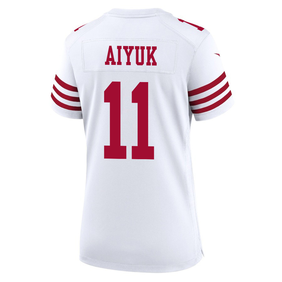 Brandon Aiyuk 11 San Francisco 49ers Super Bowl LVIII Patch Game Women Jersey - White JS9114 nicesnker - Image 3