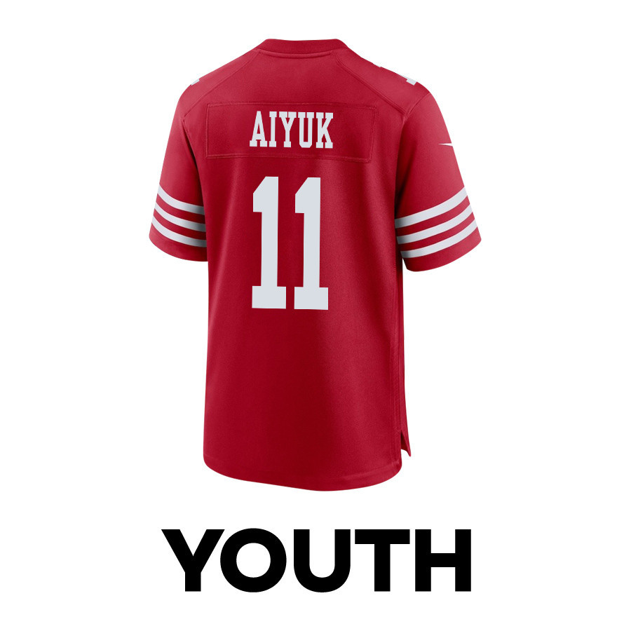 Brandon Aiyuk 11 San Francisco 49ers Super Bowl LVIII Patch Game YOUTH Jersey - Scarlet JS9144 nicesnker - Image 3