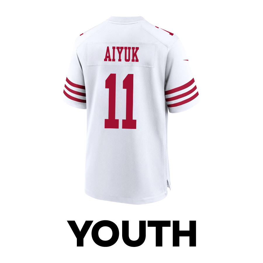Brandon Aiyuk 11 San Francisco 49ers Super Bowl LVIII Patch Game YOUTH Jersey - White JS1391 nicesnker - Image 3