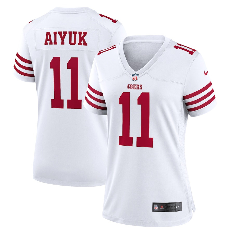 Brandon Aiyuk 11 San Francisco 49ers Women Retired Game Jersey - White JS9067 nicesnker