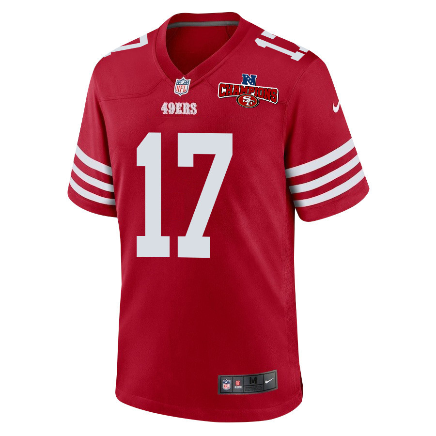Brandon Allen 17 San Francisco 49ers NFC Champions Patch Game Men Jersey - Scarlet JS3689 nicesnker - Image 2