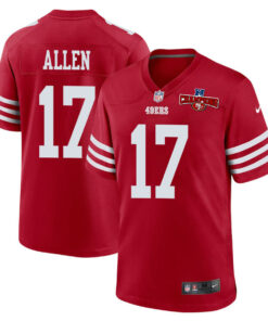 Brandon Allen 17 San Francisco 49ers NFC Champions Patch Game Men Jersey - Scarlet JS3689 nicesnker