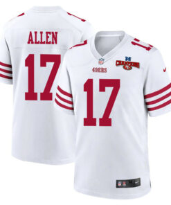 Brandon Allen 17 San Francisco 49ers NFC Champions Patch Game Men Jersey - White JS7229 nicesnker