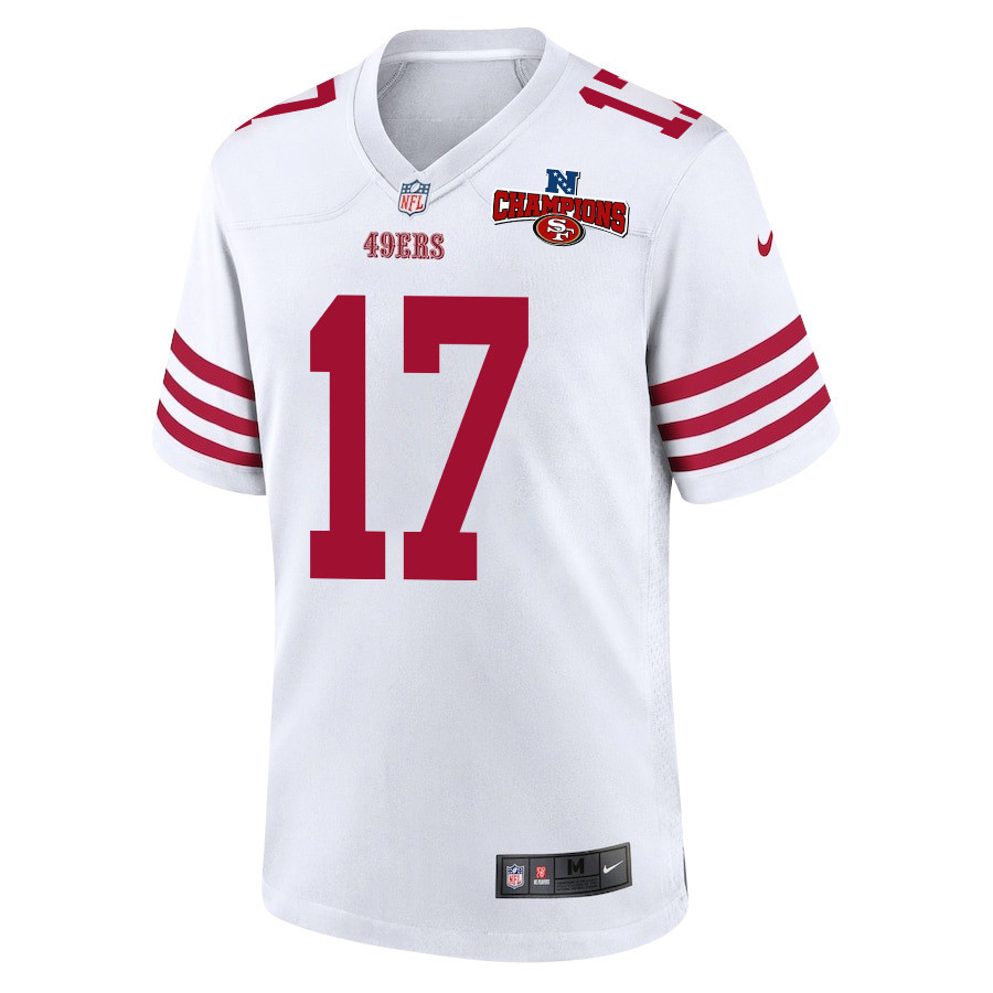 Brandon Allen 17 San Francisco 49ers NFC Champions Patch Game Men Jersey - White JS7229 nicesnker - Image 2
