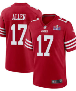 Brandon Allen 17 San Francisco 49ers Super Bowl LVIII Patch Game Men Jersey - Scarlet JS3908 nicesnker