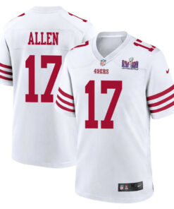 Brandon Allen 17 San Francisco 49ers Super Bowl LVIII Patch Game Men Jersey - White JS3510 nicesnker