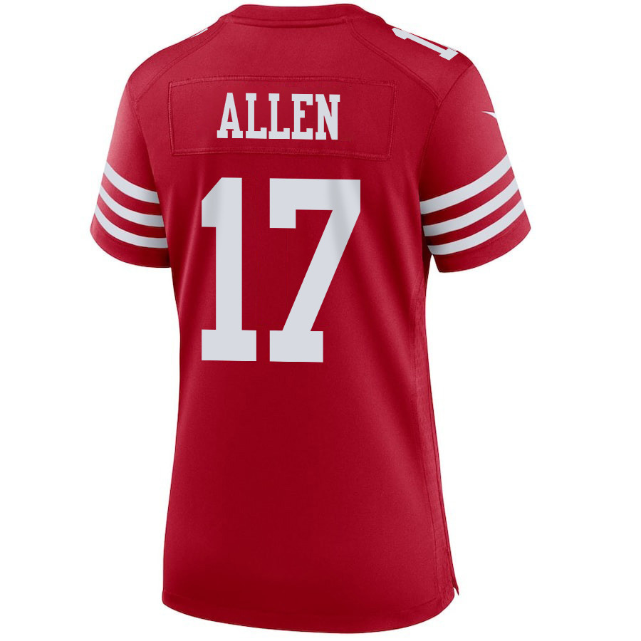 Brandon Allen 17 San Francisco 49ers Super Bowl LVIII Patch Game Women Jersey - Scarlet JS7512 nicesnker - Image 3