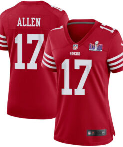 Brandon Allen 17 San Francisco 49ers Super Bowl LVIII Patch Game Women Jersey - Scarlet JS7512 nicesnker
