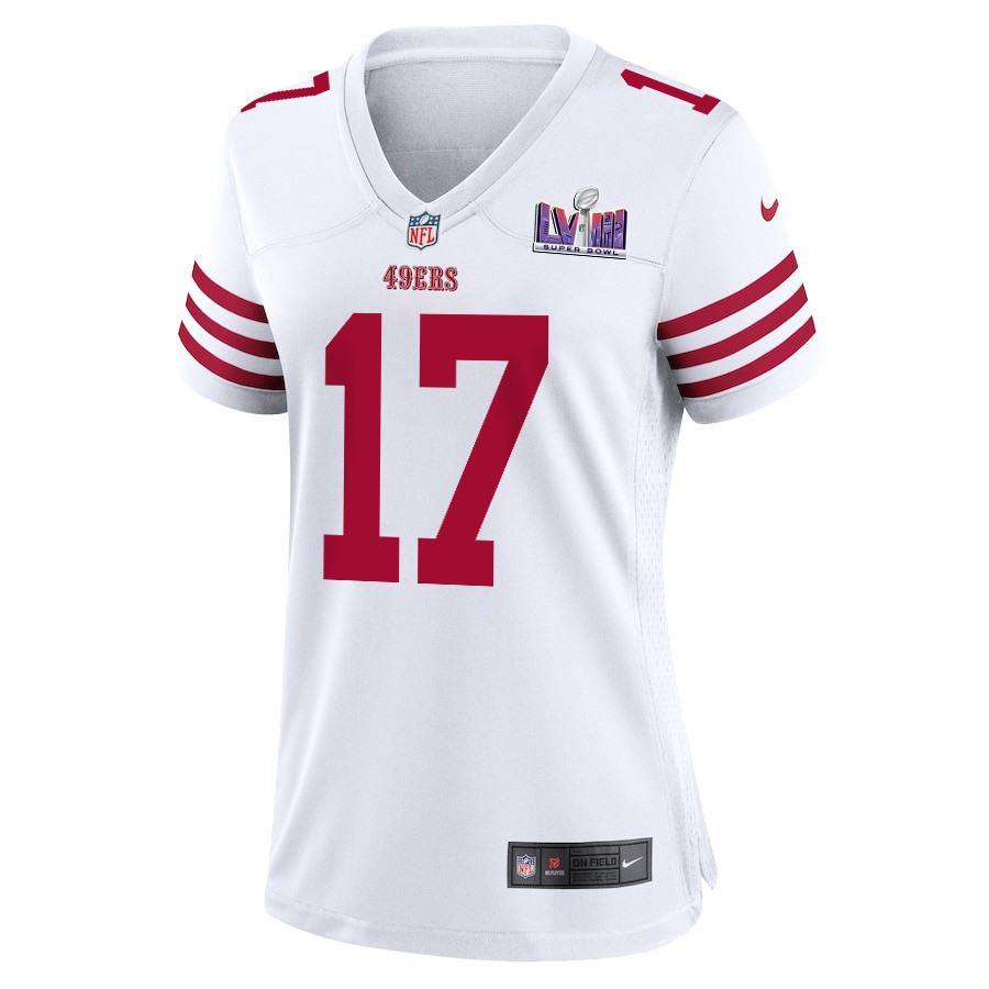 Brandon Allen 17 San Francisco 49ers Super Bowl LVIII Patch Game Women Jersey - White JS5899 nicesnker - Image 2