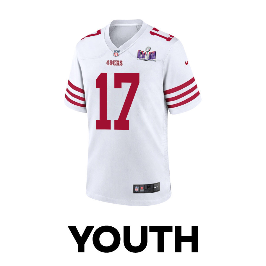 Brandon Allen 17 San Francisco 49ers Super Bowl LVIII Patch Game YOUTH Jersey - White JS1568 nicesnker - Image 2