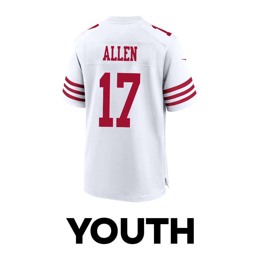 Brandon Allen 17 San Francisco 49ers Super Bowl LVIII Patch Game YOUTH Jersey - White JS1568 nicesnker - Image 3