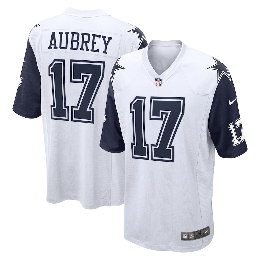 Brandon Aubrey 17 Dallas Cowboys Team Game Men Jersey - White JS4789 nicesnker