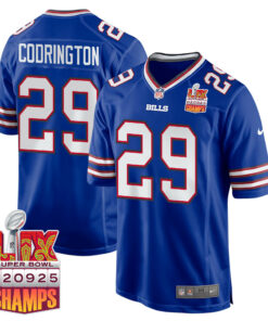 Brandon Codrington 29 Buffalo Bills Super Bowl LIX Champions Patch Game Men Jersey - Royal JS7847 nicesnker