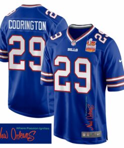 Brandon Codrington 29 Buffalo Bills Super Bowl LIX Champions Patch 'New Orleans - Where Passion Ignites' EMBROIDERED Game Men Jersey - Royal JS2152 nicesnker