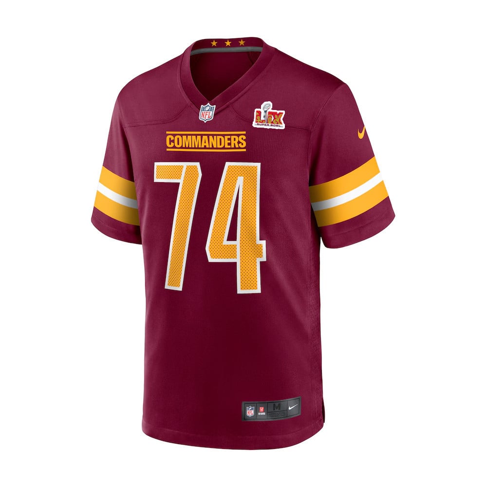 Brandon Coleman #74 Washington Commanders Super Bowl LIX Jersey - Men's - Burgundy JS1991 nicesnker - Image 2