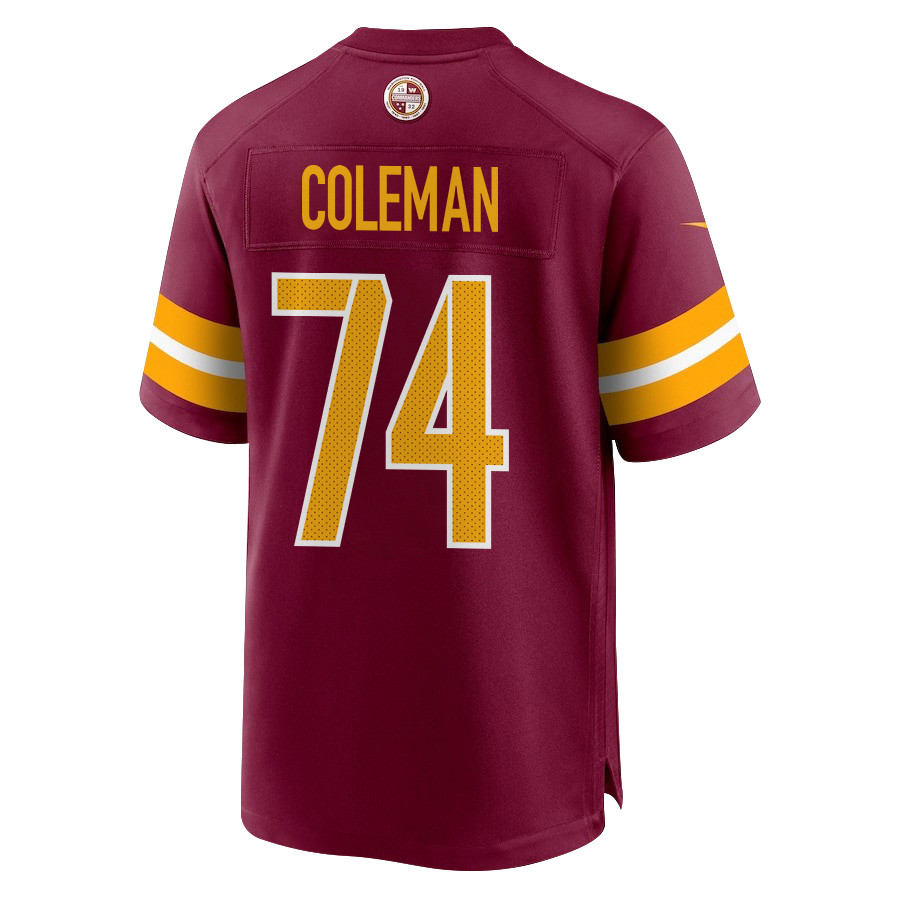 Brandon Coleman 74 Washington Commanders Super Bowl LIX New Orleans Patch Game Men Jersey - Burgundy JS2414 nicesnker - Image 2