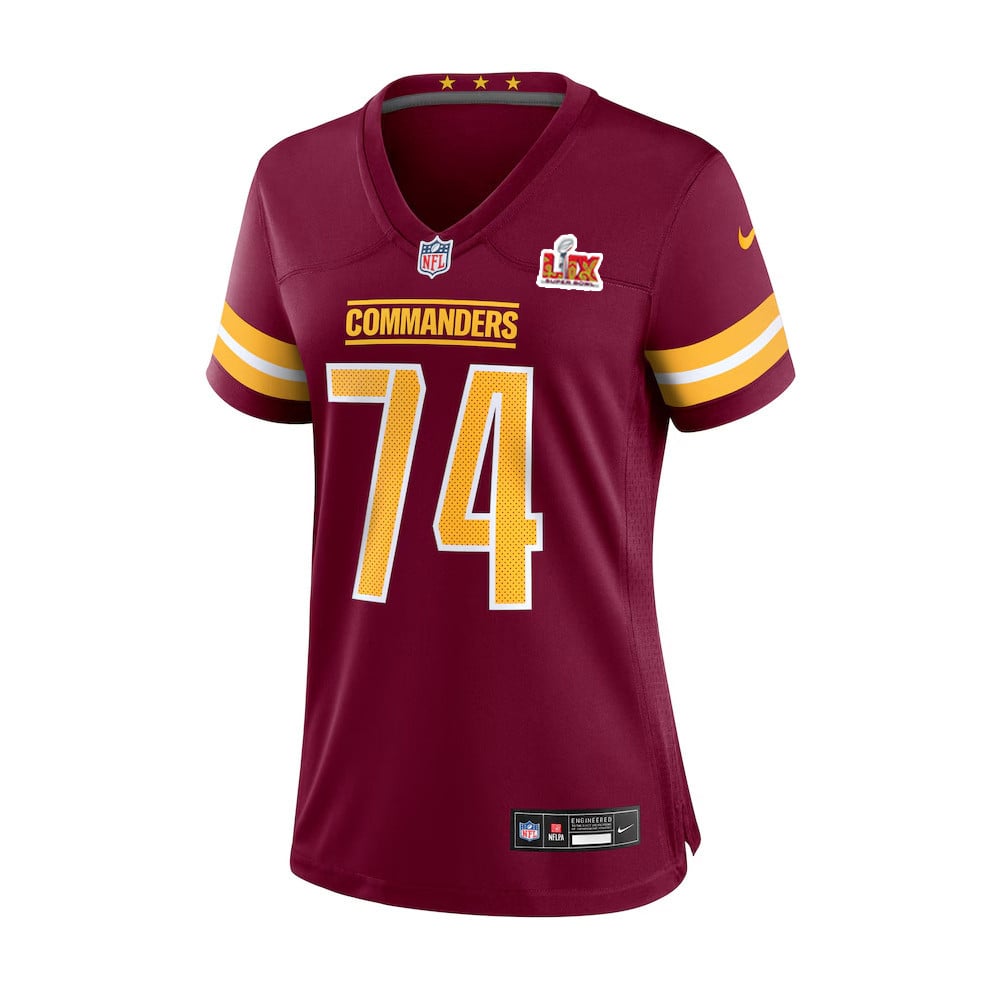 Brandon Coleman #74 Washington Commanders Super Bowl LIX Women's Jersey - Burgundy JS4757 nicesnker - Image 2