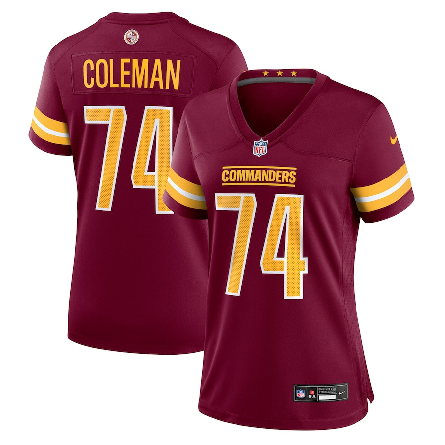 Brandon Coleman 74 Washington Commanders Women's Game Jersey - Burgundy JS1659 nicesnker