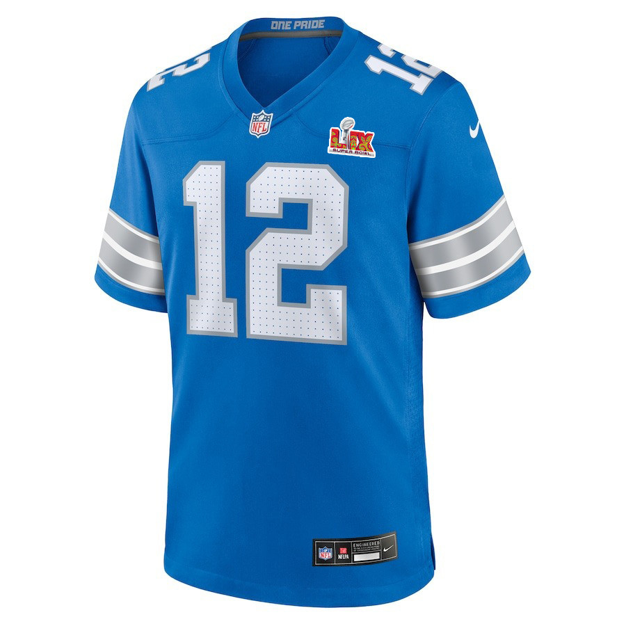 Brandon Joseph #12 Detroit Lions Super Bowl LIX Jersey - Men's - Blue JS9479 nicesnker - Image 2