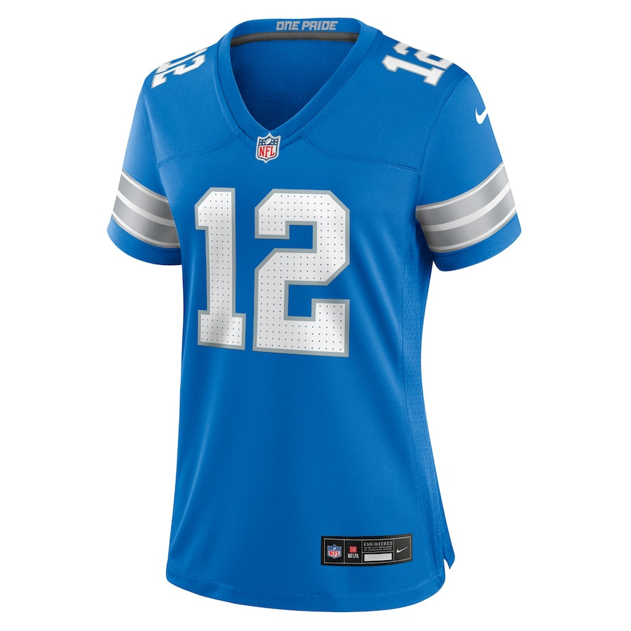 Brandon Joseph 12 Detroit Lions Women's Team Game Jersey - Blue JS7768 nicesnker - Image 2