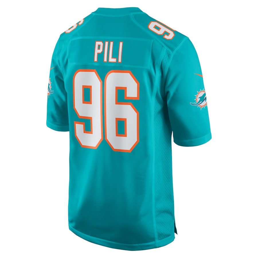 Brandon Pili 96 Miami Dolphins Game Men Jersey - Aqua JS6626 nicesnker - Image 3