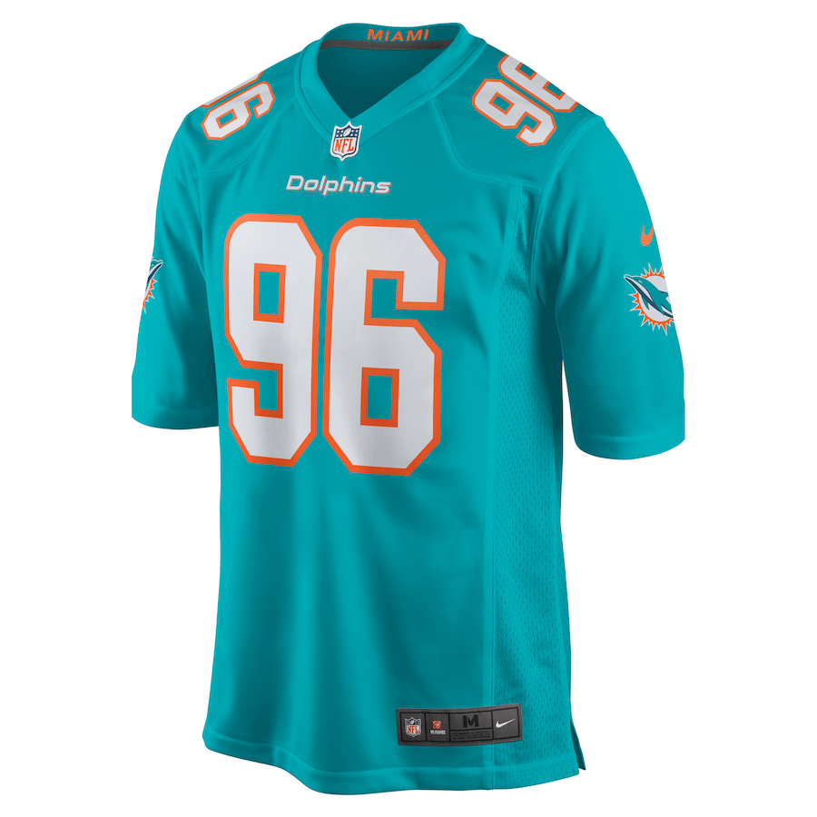 Brandon Pili 96 Miami Dolphins Game Men Jersey - Aqua JS6626 nicesnker - Image 2