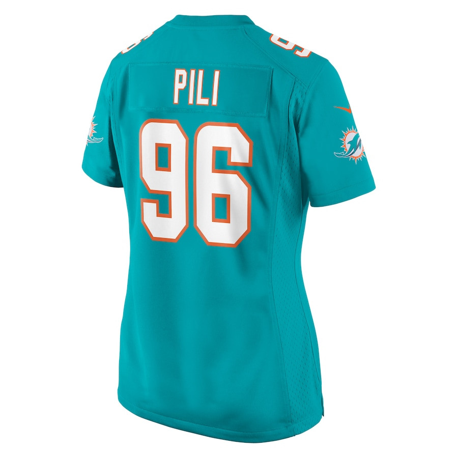 Brandon Pili 96 Miami Dolphins Women's Game Jersey - Aqua JS5848 nicesnker - Image 3