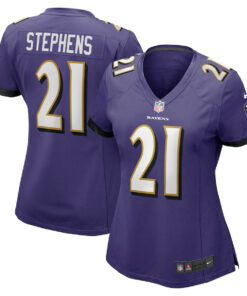 Brandon Stephens 21 Baltimore Ravens Women Game Jersey - Purple JS7826 nicesnker