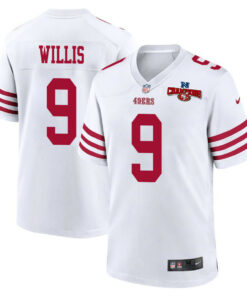 Brayden Willis 9 San Francisco 49ers NFC Champions Patch Game Men Jersey - White JS5465 nicesnker