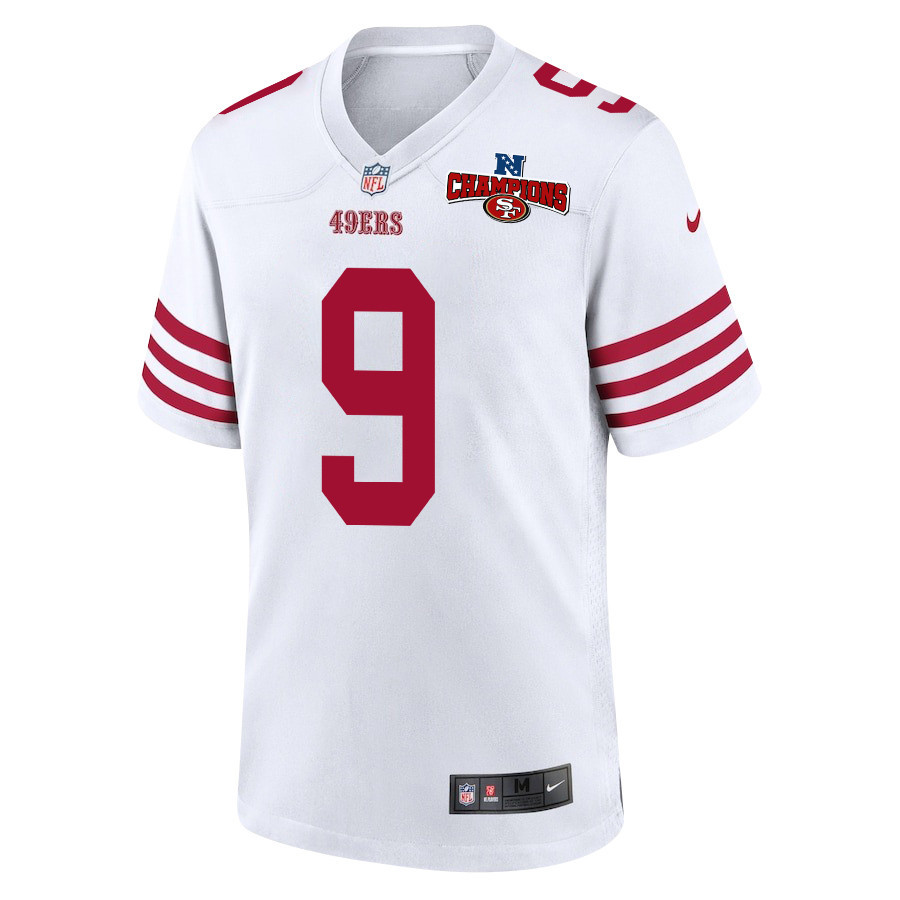 Brayden Willis 9 San Francisco 49ers NFC Champions Patch Game Men Jersey - White JS5465 nicesnker - Image 2