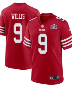 Brayden Willis 9 San Francisco 49ers Super Bowl LVIII Patch Game Men Jersey - Scarlet JS5799 nicesnker