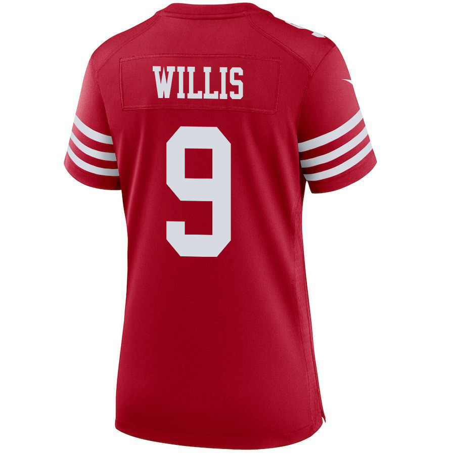 Brayden Willis 9 San Francisco 49ers Super Bowl LVIII Patch Game Women Jersey - Scarlet JS5292 nicesnker - Image 3