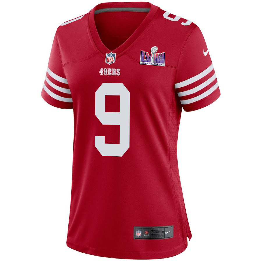 Brayden Willis 9 San Francisco 49ers Super Bowl LVIII Patch Game Women Jersey - Scarlet JS5292 nicesnker - Image 2