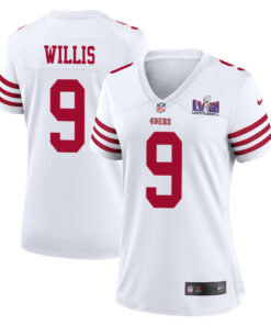 Brayden Willis 9 San Francisco 49ers Super Bowl LVIII Patch Game Women Jersey - White JS1573 nicesnker