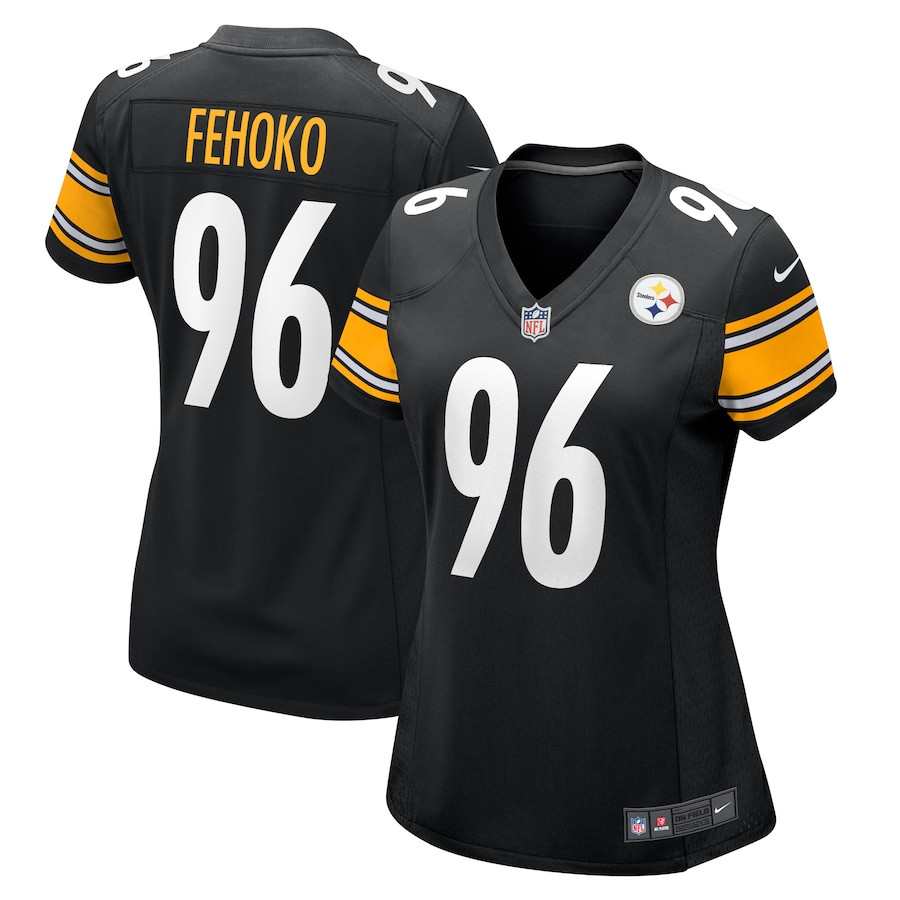 Breiden Fehoko 96 Pittsburgh Steelers Women's Game Jersey - Black JS6974 nicesnker