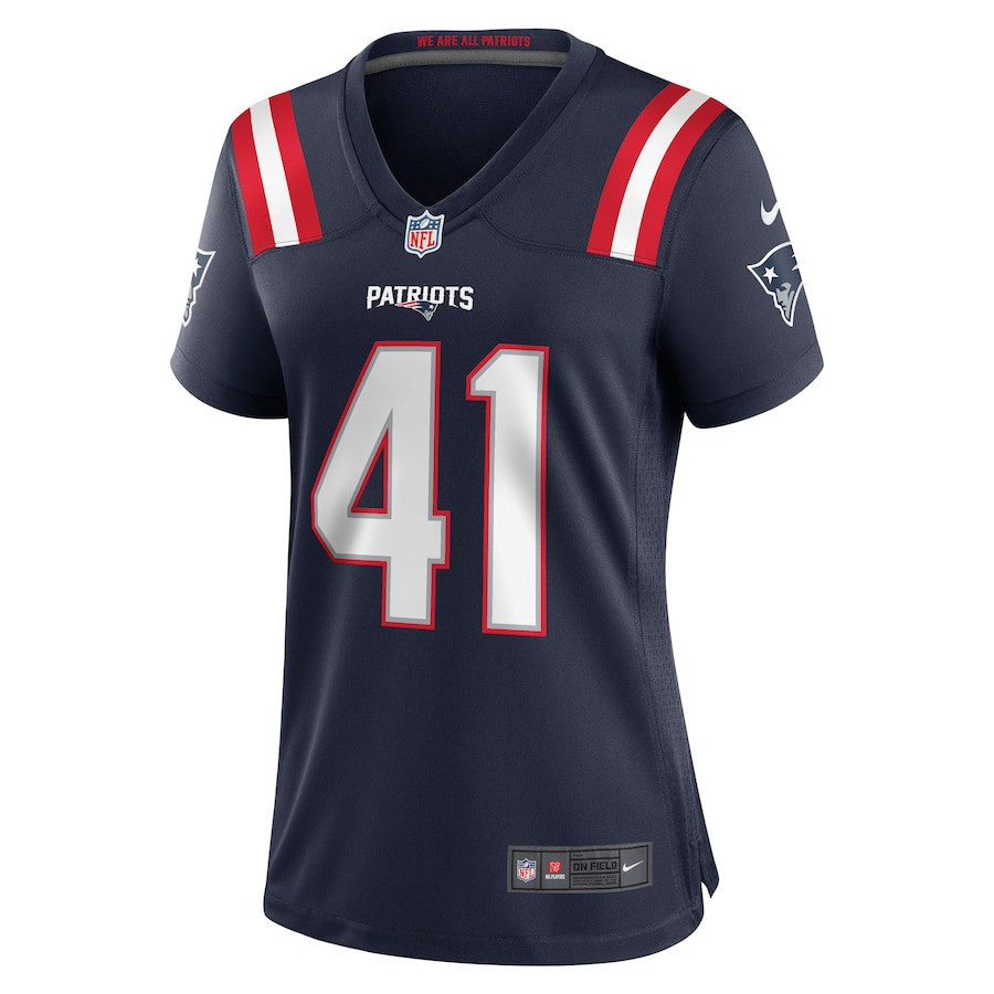 Brenden Schooler 41 New England Patriots Women Game Jersey - Navy JS3902 nicesnker - Image 2