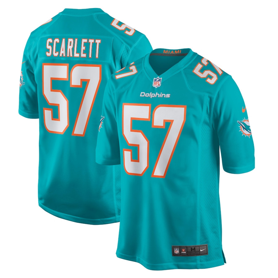 Brennan Scarlett 57 Miami Dolphins Men Game Jersey - Aqua JS8237 nicesnker