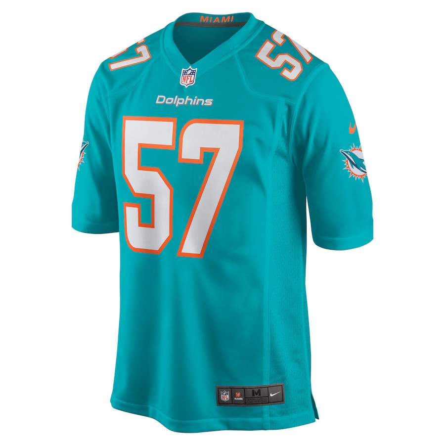Brennan Scarlett 57 Miami Dolphins Men Game Jersey - Aqua JS8237 nicesnker - Image 2