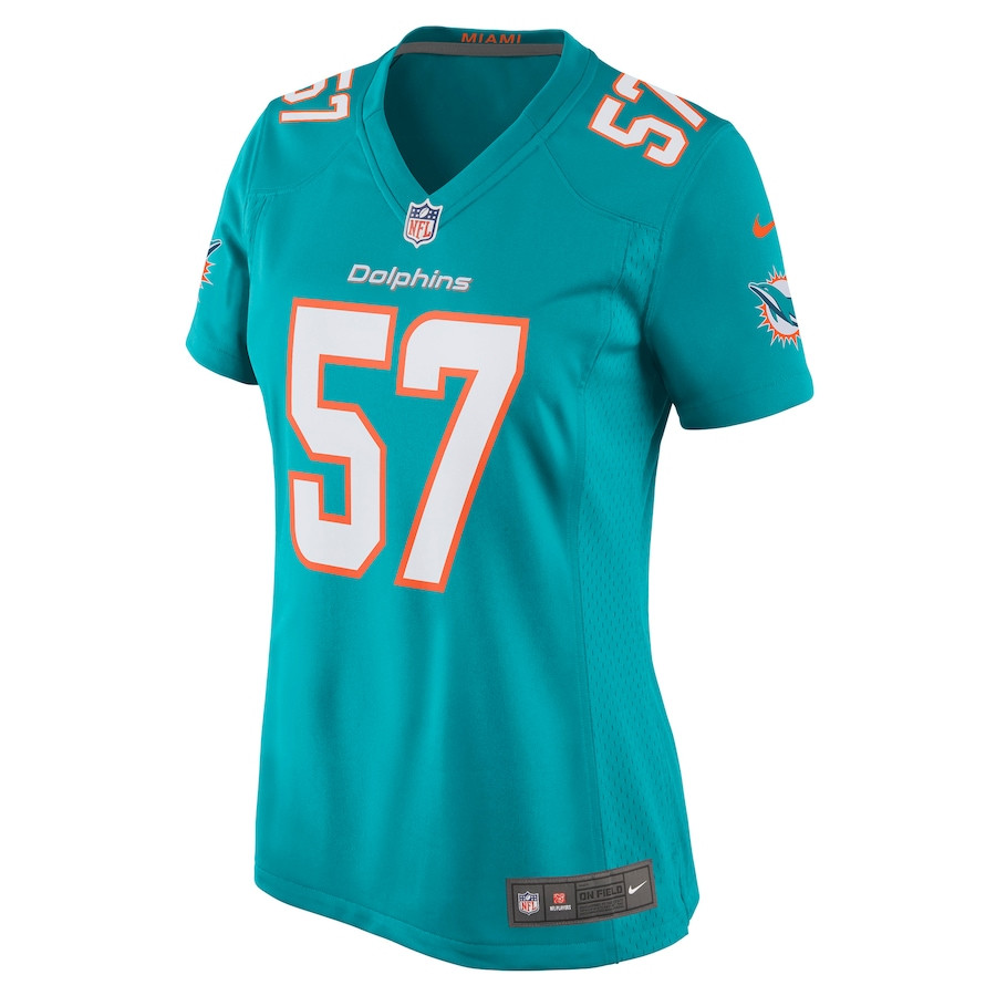 Brennan Scarlett 57 Miami Dolphins Women Game Jersey - Aqua JS6875 nicesnker - Image 2