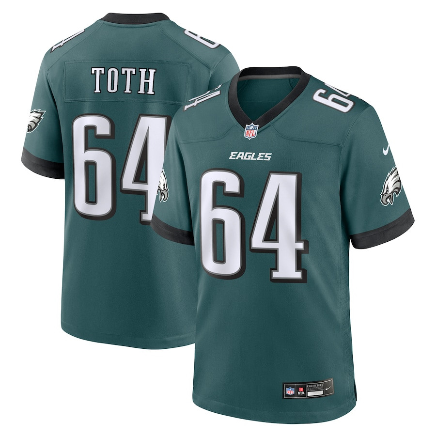 Brett Toth 64 Philadelphia Eagles Game Men Jersey - Midnight Green JS5132 nicesnker