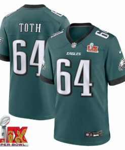 Brett Toth #64 Philadelphia Eagles Super Bowl LIX Jersey - Men's - Midnight Green JS8433 nicesnker