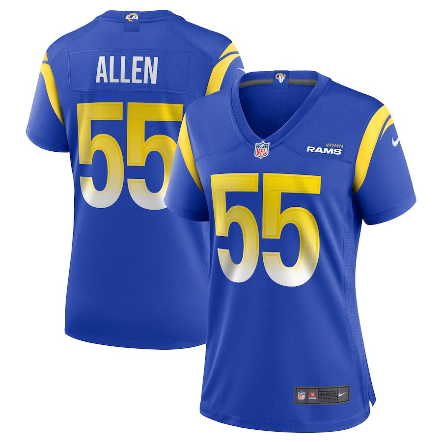 Brian Allen 55 Los Angeles Rams Women Game Jersey - Royal JS4685 nicesnker