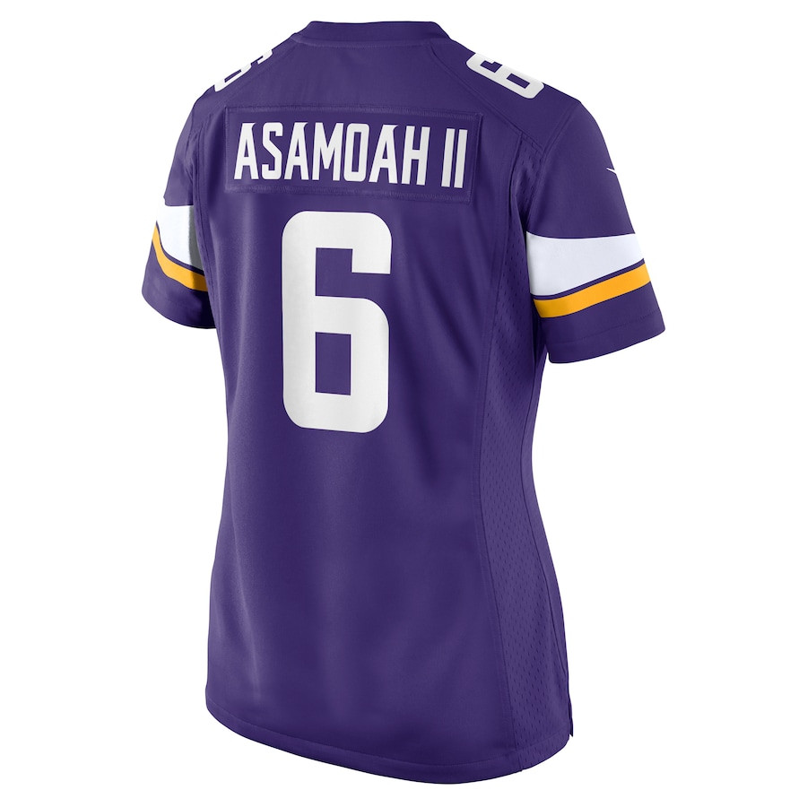 Brian Asamoah II 6 Minnesota Vikings Women's Game Jersey - Purple JS3081 nicesnker - Image 3