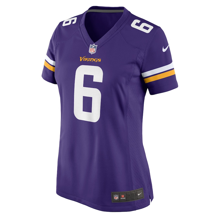Brian Asamoah II 6 Minnesota Vikings Women's Game Jersey - Purple JS3081 nicesnker - Image 2